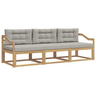 vidaXL Conjunto De Sof&aacute;s De Exterior 3 Pcs Blanco Y Gris Claro Vidaxl