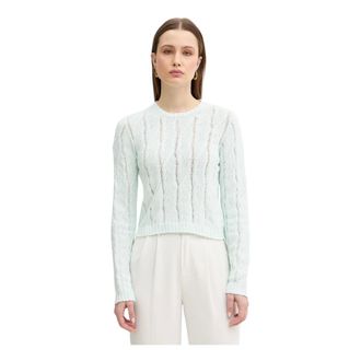 Twinset Truien & Vesten, Dames, Blauw, XS, Katoen, Ronde hals gebreid
