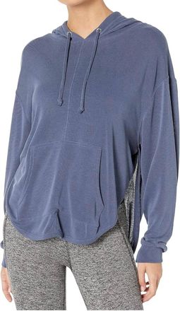 Free People Back Into It Hoodie In Navy