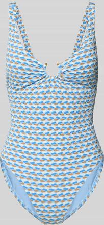 Seafolly Slim Fit Badeanzug mit Strukturmuster Modell Mala in Blau, Gr&ouml;&szlig;e 38