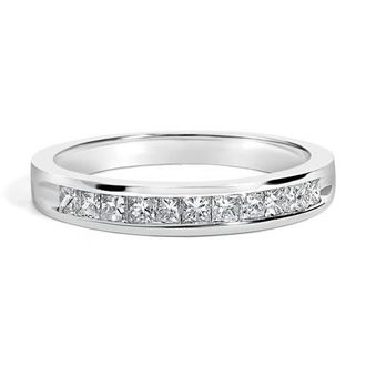 House of Brilliance Silver 1/2 Cttw Diamond Half Eternity Wedding Band Ring at Nordstrom, Size 6
