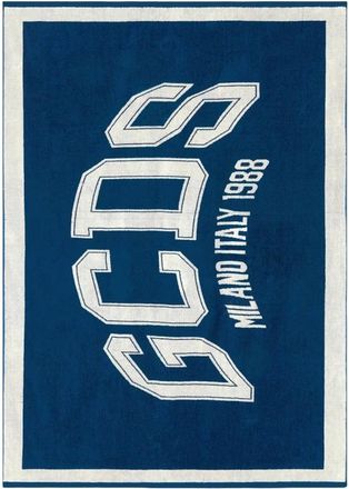 GCDS Gcds, Home, unisex, Blauw, ONE Size, Katoen, Blauw Katoenen Strandlaken met Gcds Lounge Logo