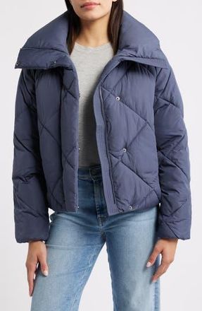 BCBGeneration Missy Water Resistant Diamond Quilted Jacket in Smokey Blue at Nordstrom Rack, Size Small
