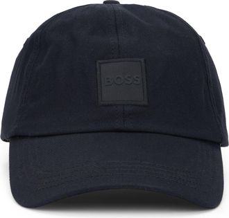 HUGO BOSS Mens Cotton Visor Cap Black Hat