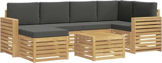 vidaXL Conjunto De Sof&aacute;s De Exterior 7 Uds. Blanco Y Antracita Vidaxl