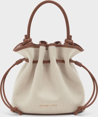 Charles & Keith Sammie Canvas Drawstring Bucket Bag