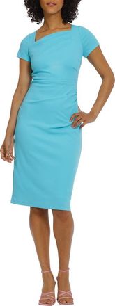 Maggy London Ruched Cap Sleeve Sheath Dress in Capri at Nordstrom, Size 16