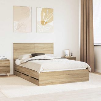 vidaXL Struttura Del Letto Con Cassetto Rovere Sonoma 150 X 200 Cm Vidaxl