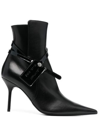 Off-white Nappa ankle boots - women - Leather/Leather/Leather - 39 - Black