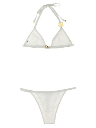 Dolce & Gabbana Logo Buckle Bikini - White