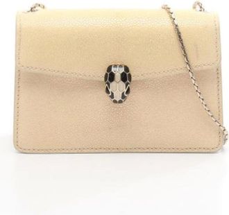 Bulgari Pre-owned Cross Body Bags, female, Beige, Size: ONE SIZE Pre-owned Cross Body Bag