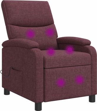 vidaXL Silla De Masajes Reclinable Morado Tela Vidaxl