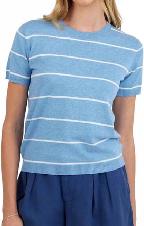 Bella Dahl Womens Short Sleeve Crew Neck Knit Top In Sailor Stripe