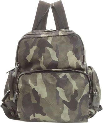 Prada Black Green Nylon Backpack (Pre-Owned)