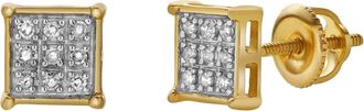 LuvMyJewelry Jardim 10K Yellow Gold Diamond Unisex Earrings - 0.09 Cts