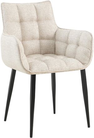 Clp Silla De Comedor Tirana De Tela Marfil Negro