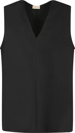 Blanca Vita Cirta Mouwloze Top met V-hals - Dames - Tops zonder mouwen - Zwart - M - Tops