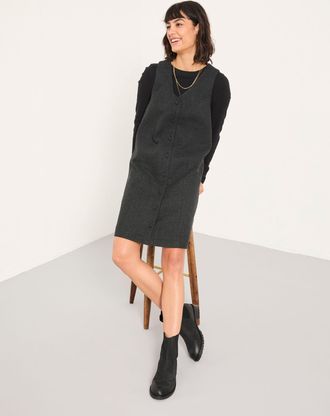 Fat Face FatFace Binny Charcoal Grey Regular Tweed Pinny Mini Dress