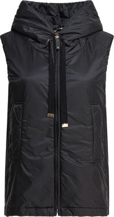 Max Mara Zwarte Mouwloze Gewatteerde Jas Aw 25 - Dames - Bodywarmers - Zwart - S - Polyester - Jassen