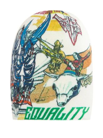 Who Decides War by Ev Bravado Berretto Americana con stampa - Bianco