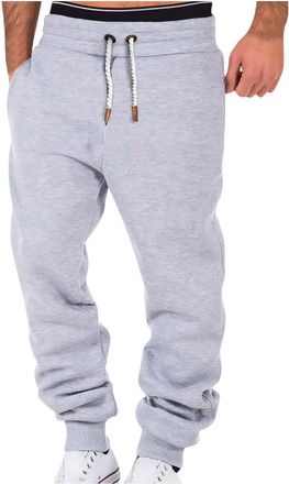Generic Joggers for Men UK Elasticated Drawstring Waist Sweatpants Cuffed Leg Soft Fleece Lined Tracksuit Bottoms with Pockets Comfortable Casual Joggers Athl