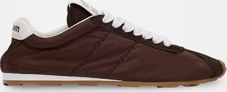 Miu Miu Low-Top Nylon & Suede Sneakers