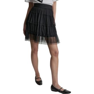 DKNY Tiered Tulle Skirt in Black at Nordstrom, Size X-Small