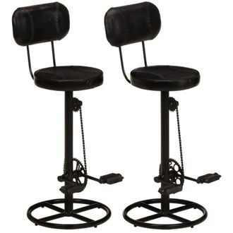 vidaXL Furniture Limited - Taburetes De Cocina 2 Uds Piel De Cabra