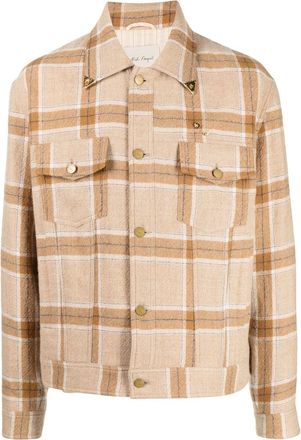 Nick Fouquet plaid-check print shirt jacket - men - Virgin Wool - 48 - Brown