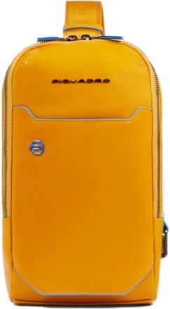 Piquadro Tassen, Dames, Geel, ONE Size, Katoen, Personaliseerbare Sling Bag