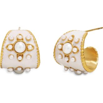 Petit Moments Daisy Huggie Hoop Earrings in Gold at Nordstrom