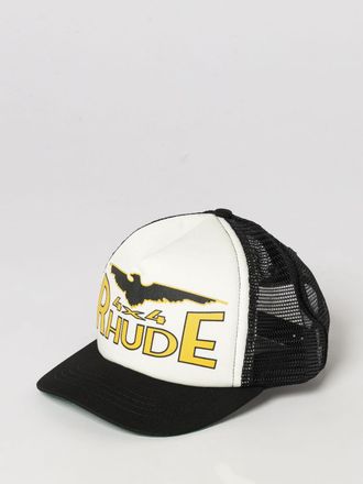 Rhude Cotton Baseball Cap with Embroidered Logo and Rigid Visor
