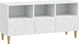 vidaXL Mueble De Tv 102 X 34,5 X 50 Cm Blanco Madera De Ingenier&iacute;a Vidaxl