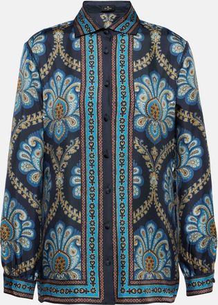 Etro Printed silk twill shirt