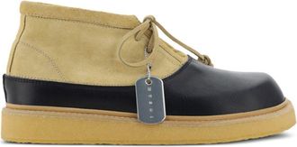 Marni logo-tag leather ankle boots - men - Calf Leather/Rubber/Calf Leather - 46 - Neutrals