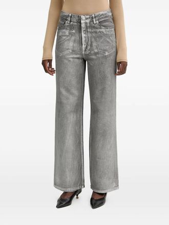 Fracomina faded wide-leg trousers - Grey