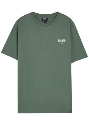 A.P.C. Rue Madame Logo-embroidered Cotton T-shirt - Green - XL