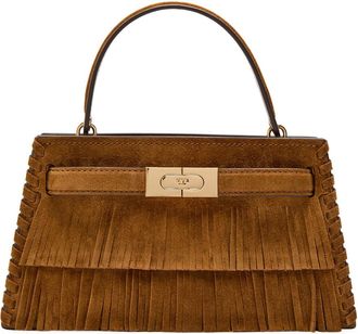 Tory Burch Lee Radziwill Mini Fringed Suede top Handle bag - Tan - One Size