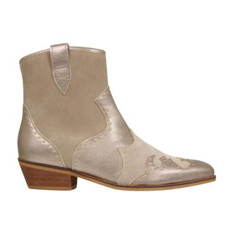 DWRS Dwrs, Schoenen, Dames, Grijs, 39 EU, Leer, Lyon Studs Enkellaarsjes