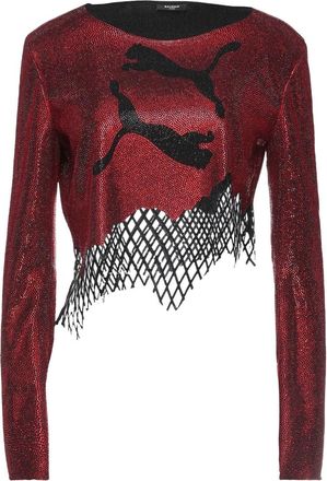 Balmain x Puma Red Crystal & Mesh Top Size S