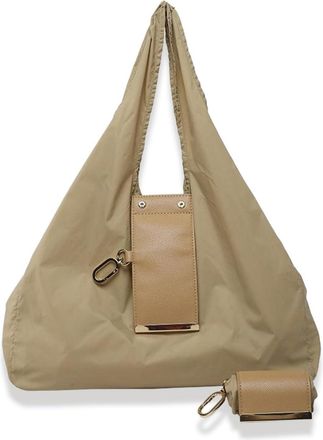 Generic Keychain Tote Bag, Lightweight, Foldable, Expandable, Vegan Luxury, Ethical Style, Elegant Portable Handbag for Daily Errands (Khaki,One Size)