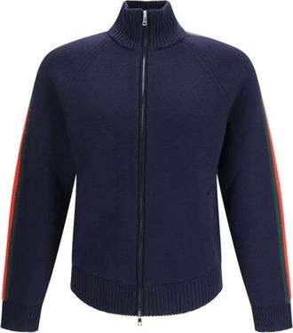 Gucci Truien & Vesten, Heren, Blauw, S, Wol, Elegante Wollen Trenchcoat
