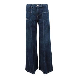 Diesel Wide Jeans, female, Blue, Size: W27 D-Akii Flare Jeans