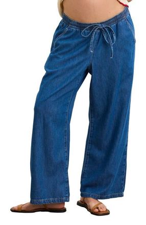 Hatch The Drapey Denim Wide Leg Pant in True Indigo at Nordstrom, Size 3