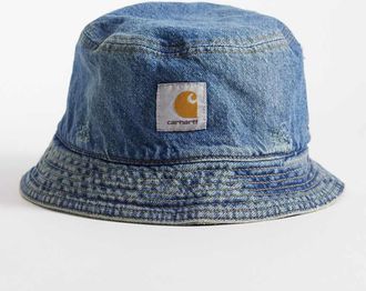 Carhartt Work in Progress Aden - Cappello da pescatore in denim blu grind wash