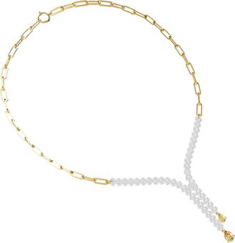 Diamond2Deal 18k Vermeil Plated Silver 4.15 Ct Pear Cut White & Yellow Lab Grown Diamond Drop Necklace 18