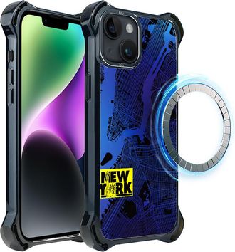 OEM Funda Ibizu Dropguard Ultra Para Iphone 14 Plus Con Magsafe, Mapas Del Mundo, Nueva York