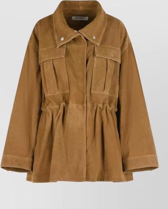 R&oacute;he suede single-breasted coat