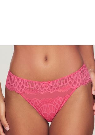 Lascana String LASCANA Cara, Damen, Gr. 32/34, pink, Spitze, Obermaterial: 87% Polyamid, 13% Elasthan, k&ouml;rpernah, Unterhosen String, aus dezent transparenter 