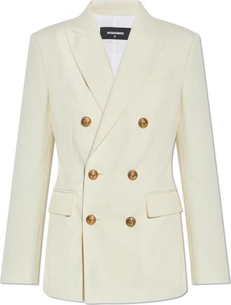 Dsquared2 Wollen blazer - Dames - Blazers - Beige - M - Wol - Jassen